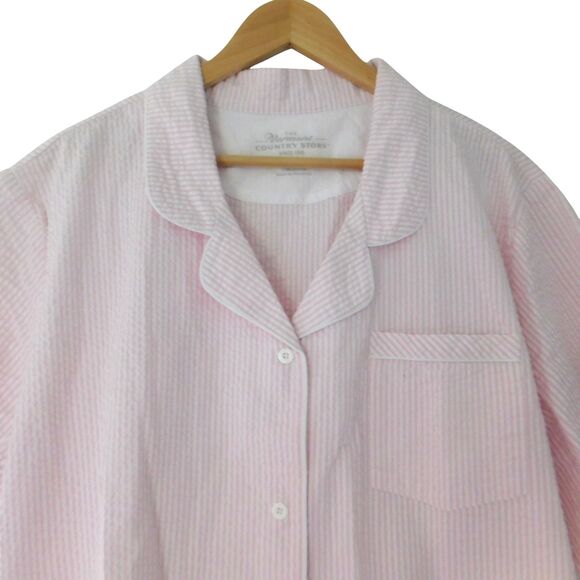 NEW Womens Seersucker Pajamas 2 Pc Striped Short Sleeve Shorts 2 Pc Size 3X - Picture 3 of 8